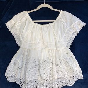 American eagle lace off the shoulder top